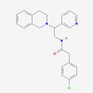 molecular formula C24H24ClN3O B2445186 2-(4-chlorophenyl)-N-(2-(3,4-dihydroisoquinolin-2(1H)-yl)-2-(pyridin-3-yl)ethyl)acetamide CAS No. 906158-61-0
