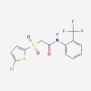 2-((5-chlorothiophen-2-yl)sulfonyl)-N-(2-(trifluoromethyl)phenyl)acetamide