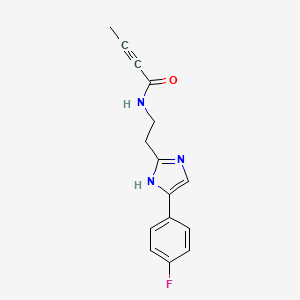 molecular formula C15H14FN3O B2445196 N-[2-[5-(4-Fluorophenyl)-1H-imidazol-2-yl]ethyl]but-2-ynamide CAS No. 2411272-36-9