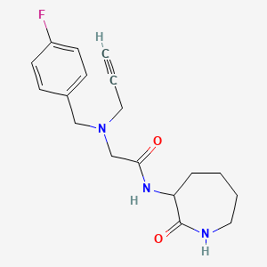 2-{[(4-fluorophenyl)methyl](prop-2-yn-1-yl)amino}-N-(2-oxoazepan-3-yl)acetamide