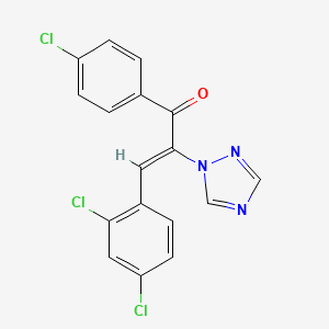 molecular formula C17H10Cl3N3O B2445209 1-(4-氯苯基)-3-(2,4-二氯苯基)-2-(1H-1,2,4-三唑-1-基)-2-丙烯-1-酮 CAS No. 120758-55-6