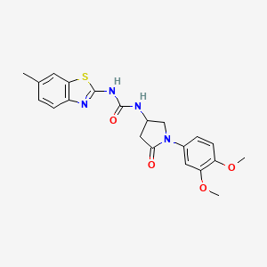 1-(1-(3,4-Dimethoxyphenyl)-5-oxopyrrolidin-3-yl)-3-(6-methylbenzo[d]thiazol-2-yl)urea