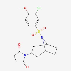 1-((1R,5S)-8-((3-chloro-4-methoxyphenyl)sulfonyl)-8-azabicyclo[3.2.1]octan-3-yl)pyrrolidine-2,5-dione