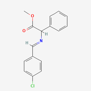 molecular formula C16H14ClNO2 B2445214 Methyl 2-{[(4-chlorophenyl)methylene]amino}-2-phenylacetate CAS No. 75984-69-9