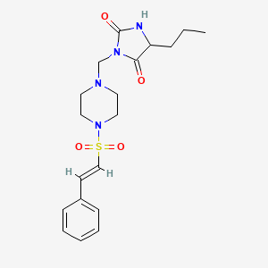 3-[[4-[(E)-2-Phenylethenyl]sulfonylpiperazin-1-yl]methyl]-5-propylimidazolidine-2,4-dione