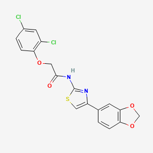 molecular formula C18H12Cl2N2O4S B2445225 N-(4-(benzo[d][1,3]dioxol-5-yl)thiazol-2-yl)-2-(2,4-dichlorophenoxy)acetamide CAS No. 393837-39-3