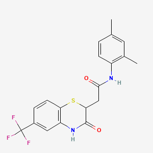 molecular formula C19H17F3N2O2S B2445227 N-(2,4-dimethylphenyl)-2-[3-oxo-6-(trifluoromethyl)-3,4-dihydro-2H-1,4-benzothiazin-2-yl]acetamide CAS No. 305372-94-5
