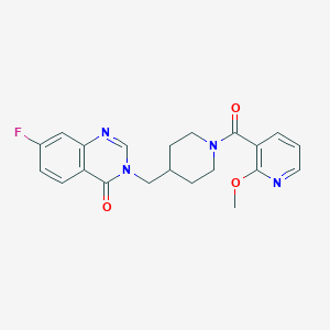 7-Fluoro-3-{[1-(2-methoxypyridine-3-carbonyl)piperidin-4-yl]methyl}-3,4-dihydroquinazolin-4-one