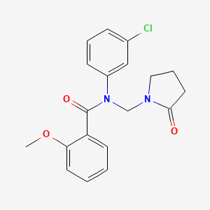 molecular formula C19H19ClN2O3 B2445231 N-(3-chlorophenyl)-2-methoxy-N-[(2-oxopyrrolidin-1-yl)methyl]benzamide CAS No. 852155-39-6