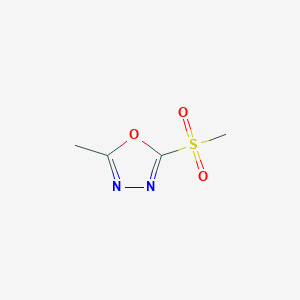 molecular formula C4H6N2O3S B2445246 2-Methyl-5-(methylsulfonyl)-1,3,4-oxadiazole CAS No. 205646-91-9