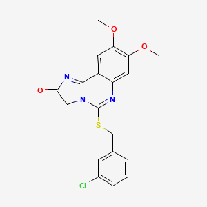 5-[(3-chlorobenzyl)sulfanyl]-8,9-dimethoxyimidazo[1,2-c]quinazolin-2(3H)-one