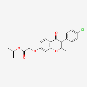 Methylethyl 2-[3-(4-chlorophenyl)-2-methyl-4-oxochromen-7-yloxy]acetate