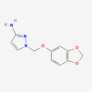 molecular formula C11H11N3O3 B2445252 1-[(1,3-benzodioxol-5-yloxy)methyl]-1H-pyrazol-3-amine CAS No. 1006434-99-6