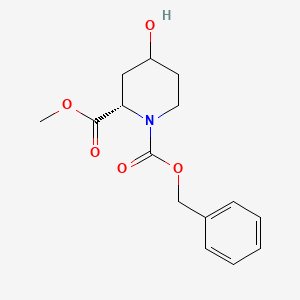 molecular formula C15H19NO5 B2445259 (2S)-1-Benzyl 2-methyl 4-hydroxypiperidine-1,2-dicarboxylate CAS No. 1357348-22-1