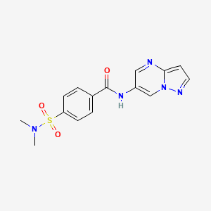 molecular formula C15H15N5O3S B2445260 4-(N,N-dimethylsulfamoyl)-N-(pyrazolo[1,5-a]pyrimidin-6-yl)benzamide CAS No. 2034620-85-2