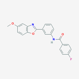 molecular formula C21H15FN2O3 B244527 4-fluoro-N-[3-(5-methoxy-1,3-benzoxazol-2-yl)phenyl]benzamide 