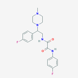 molecular formula C21H24F2N4O2 B2445272 N1-(4-氟苯基)-N2-(2-(4-氟苯基)-2-(4-甲基哌嗪-1-基)乙基)草酰胺 CAS No. 898451-62-2