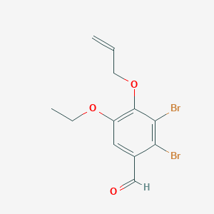molecular formula C12H12Br2O3 B2445273 4-(烯丙氧基)-2,3-二溴-5-乙氧基苯甲醛 CAS No. 832673-80-0