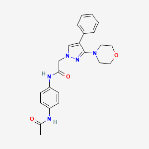 molecular formula C23H25N5O3 B2445275 N-(4-acetamidophenyl)-2-(3-morpholino-4-phenyl-1H-pyrazol-1-yl)acetamide CAS No. 1286713-17-4