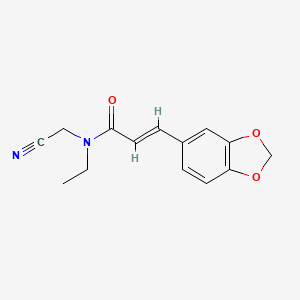 (E)-3-(1,3-benzodioxol-5-yl)-N-(cyanomethyl)-N-ethylprop-2-enamide