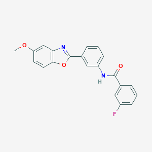 molecular formula C21H15FN2O3 B244528 3-fluoro-N-[3-(5-methoxy-1,3-benzoxazol-2-yl)phenyl]benzamide 