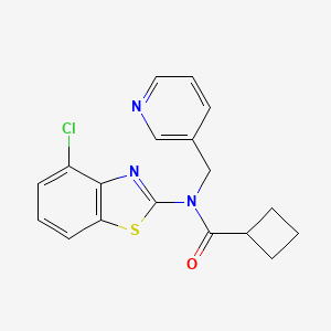 molecular formula C18H16ClN3OS B2445280 N-(4-chlorobenzo[d]thiazol-2-yl)-N-(pyridin-3-ylmethyl)cyclobutanecarboxamide CAS No. 1171080-31-1
