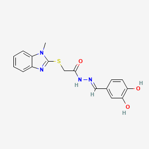N'-[(E)-(3,4-dihydroxyphenyl)methylidene]-2-[(1-methyl-1H-benzimidazol-2-yl)sulfanyl]acetohydrazide