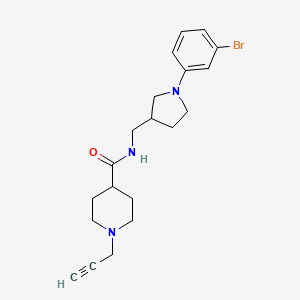 molecular formula C20H26BrN3O B2445285 N-{[1-(3-bromophenyl)pyrrolidin-3-yl]methyl}-1-(prop-2-yn-1-yl)piperidine-4-carboxamide CAS No. 1280979-71-6