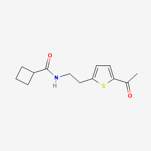 molecular formula C13H17NO2S B2445288 N-(2-(5-acetylthiophen-2-yl)ethyl)cyclobutanecarboxamide CAS No. 2034492-73-2