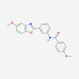 4-methoxy-N-[3-(5-methoxy-1,3-benzoxazol-2-yl)phenyl]benzamide