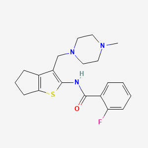2-fluoro-N-(3-((4-methylpiperazin-1-yl)methyl)-5,6-dihydro-4H-cyclopenta[b]thiophen-2-yl)benzamide
