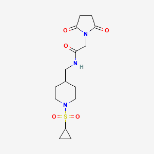 N-((1-(cyclopropylsulfonyl)piperidin-4-yl)methyl)-2-(2,5-dioxopyrrolidin-1-yl)acetamide
