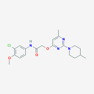 N-(3-chloro-4-methoxyphenyl)-2-{[6-methyl-2-(4-methylpiperidin-1-yl)pyrimidin-4-yl]oxy}acetamide