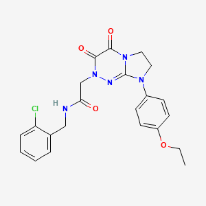 molecular formula C22H22ClN5O4 B2445303 N-(2-chlorobenzyl)-2-(8-(4-ethoxyphenyl)-3,4-dioxo-3,4,7,8-tetrahydroimidazo[2,1-c][1,2,4]triazin-2(6H)-yl)acetamide CAS No. 941891-12-9