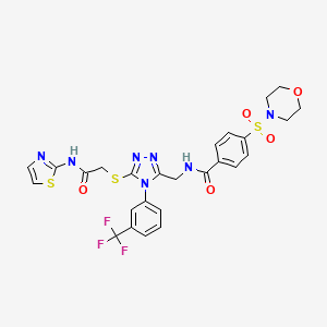 4-(morpholinosulfonyl)-N-((5-((2-oxo-2-(thiazol-2-ylamino)ethyl)thio)-4-(3-(trifluoromethyl)phenyl)-4H-1,2,4-triazol-3-yl)methyl)benzamide