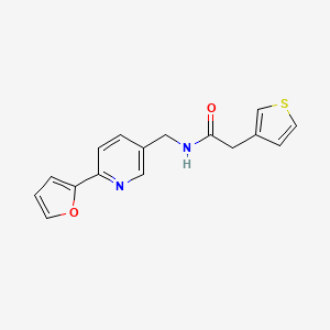 molecular formula C16H14N2O2S B2445305 N-((6-(呋喃-2-基)吡啶-3-基)甲基)-2-(噻吩-3-基)乙酰胺 CAS No. 2034394-90-4
