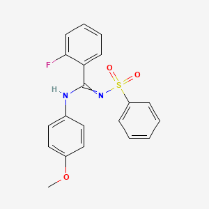 2-fluoro-N-(4-methoxyphenyl)-N'-(phenylsulfonyl)benzimidamide