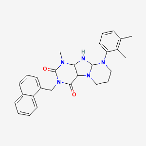 molecular formula C28H27N5O2 B2445314 9-(2,3-dimethylphenyl)-1-methyl-3-[(naphthalen-1-yl)methyl]-1H,2H,3H,4H,6H,7H,8H,9H-pyrimido[1,2-g]purine-2,4-dione CAS No. 923437-87-0