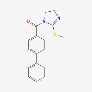 molecular formula C17H16N2OS B2445315 (2-Methylsulfanyl-4,5-dihydroimidazol-1-yl)-(4-phenylphenyl)methanone CAS No. 851863-41-7