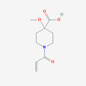 molecular formula C10H15NO4 B2445316 4-甲氧基-1-丙-2-烯酰基哌啶-4-羧酸 CAS No. 1873217-62-9