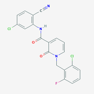 molecular formula C20H12Cl2FN3O2 B2445320 N-(5-chloro-2-cyanophenyl)-1-(2-chloro-6-fluorobenzyl)-2-oxo-1,2-dihydropyridine-3-carboxamide CAS No. 941903-20-4
