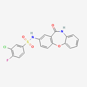3-chloro-4-fluoro-N-(11-oxo-10,11-dihydrodibenzo[b,f][1,4]oxazepin-2-yl)benzenesulfonamide