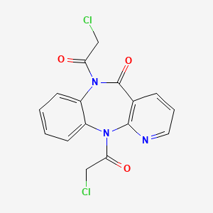 molecular formula C16H11Cl2N3O3 B2445325 6,11-二（2-氯乙酰基）-6,11-二氢-5H-吡啶并[2,3-b][1,5]苯并二氮杂卓-5-酮 CAS No. 866155-03-5
