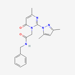 molecular formula C19H21N5O2 B2445327 N-benzyl-2-[2-(3,5-dimethylpyrazol-1-yl)-4-methyl-6-oxopyrimidin-1-yl]acetamide CAS No. 1001798-32-8