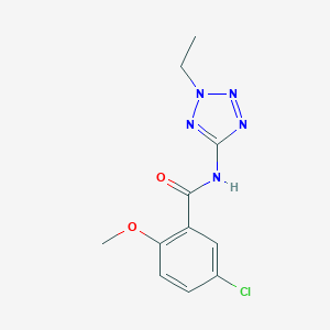 molecular formula C11H12ClN5O2 B244533 5-chloro-N-(2-ethyl-2H-tetrazol-5-yl)-2-methoxybenzamide 