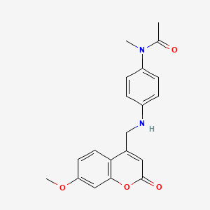molecular formula C20H20N2O4 B2445330 N-(4-{[(7-methoxy-2-oxochromen-4-yl)methyl]amino}phenyl)-N-methylacetamide CAS No. 859859-65-7