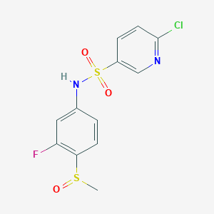 molecular formula C12H10ClFN2O3S2 B2445331 6-chloro-N-(3-fluoro-4-methanesulfinylphenyl)pyridine-3-sulfonamide CAS No. 1394755-07-7