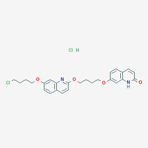 molecular formula C26H28Cl2N2O4 B2445335 盐酸7-(4-{[7-(4-氯丁氧基)喹啉-2-基]氧基}丁氧基)-1,2-二氢喹啉-2-酮 CAS No. 2059942-14-0