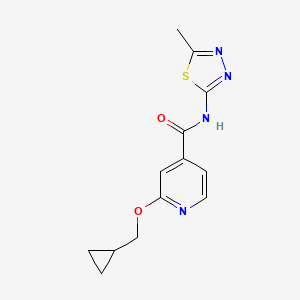 molecular formula C13H14N4O2S B2445338 2-(环丙基甲氧基)-N-(5-甲基-1,3,4-噻二唑-2-基)烟酰胺 CAS No. 2034393-63-8