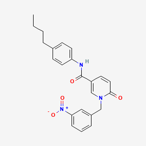 molecular formula C23H23N3O4 B2445345 N-(4-丁基苯基)-1-(3-硝基苄基)-6-氧代-1,6-二氢吡啶-3-甲酰胺 CAS No. 899741-35-6
